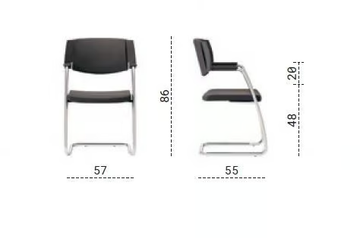 HELLÒ - Cantilever fabric training chair with armrests by Las Mobili - view 3